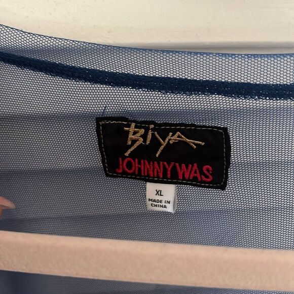 Johnny Was Blue Maxi Dress with Floral Embroidery - Picture 5 of 5